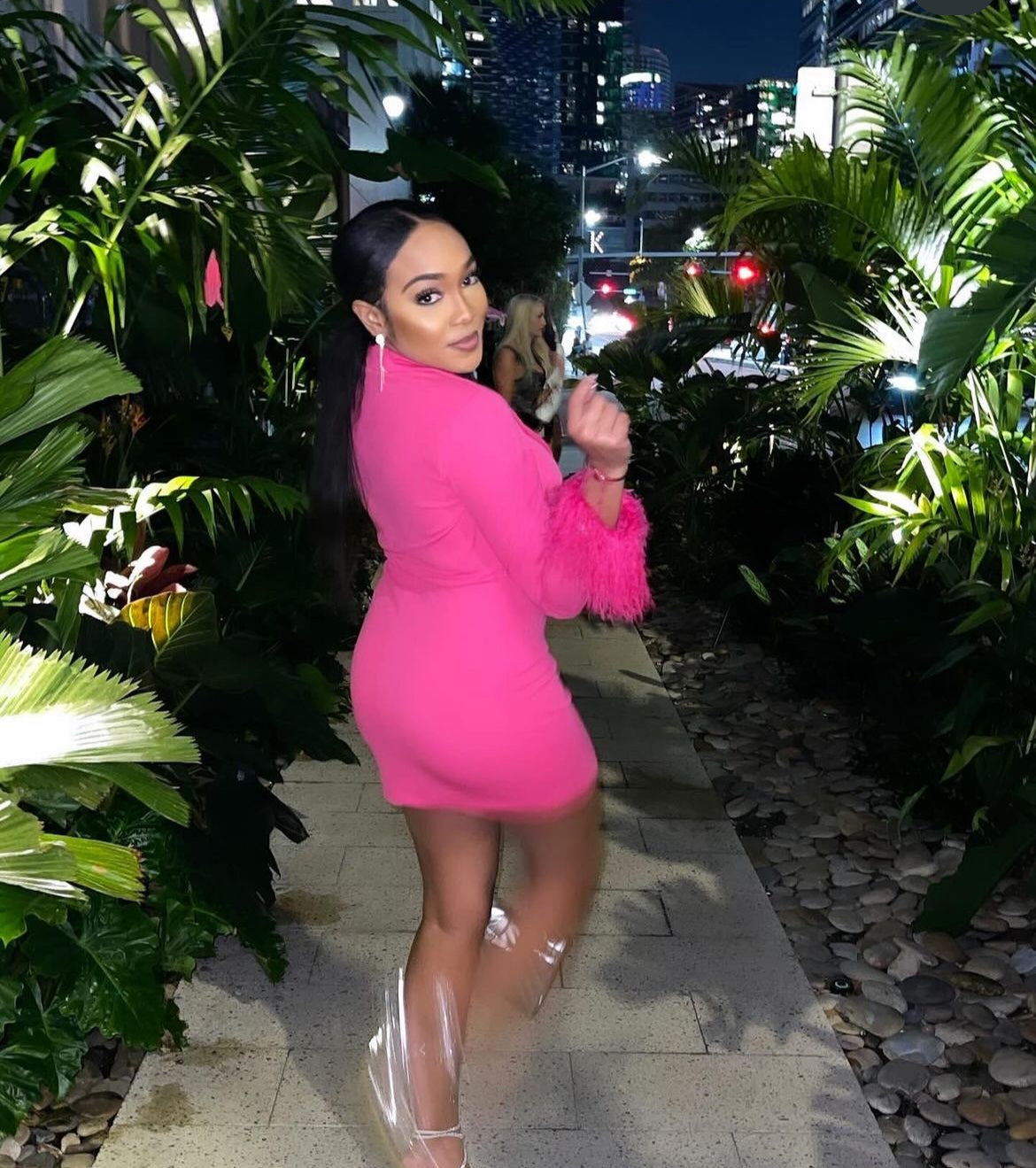 Pink Fur Dress – Chic Hair Couture