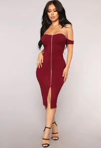 Sexy Wine Red Dress